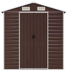 Abrigo de jardim 191x130x198 cm aço galvanizado castanho