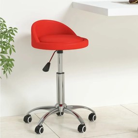 vidaXL Cadeira de jantar giratória couro artificial vermelho