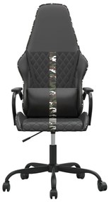 Cadeira gaming massagens couro artificial camuflagem e preto