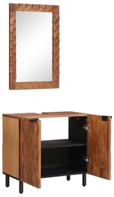 vidaXL Conjuntos de Banheiro com porta 2 pcs Acácia Marrom Winish