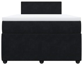 Cama boxspring com colchão 120x200 cm veludo preto