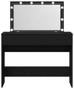 Toucador com LED Carvalho Preto 100x40x120 cm