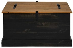 Caixa de arrumação HALDEN 91x91x47 cm pinho maciço preto