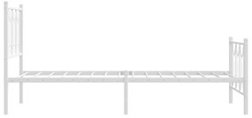 Estrutura de cama com cabeceira e pés 90x200 cm metal branco