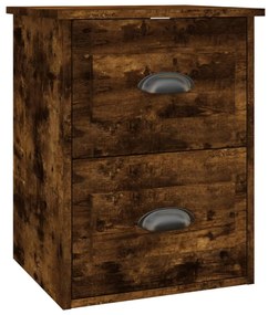 Mesas de cabeceira parede 2 pcs 41,5x36x53 cm carvalho fumado