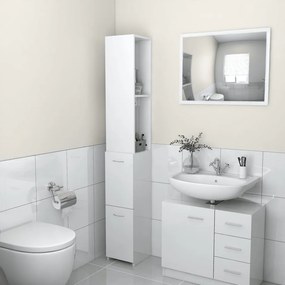 808437 vidaXL Armário WC 25x26,5x170 cm derivados de madeira branco brilhante