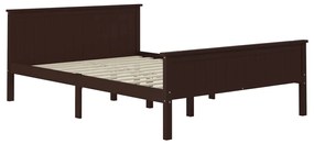 Estrutura de cama 140x200 cm pinho maciço castanho-escuro