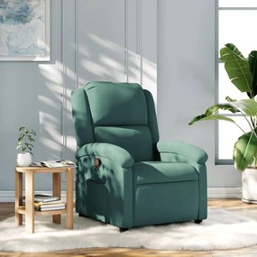 vidaXL Poltrona reclinável veludo verde-escuro