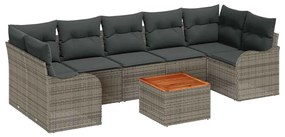 Conjunto de Sofá de Jardim 8 pcs Cinzeto Grande