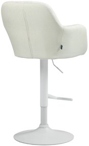 Banco de bar Natoma em tecido com estrutura branca 97-118 x 57 x 59 cm Creme