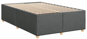 Cama boxspring com colchão 120x190 cm tecido cinzento-escuro