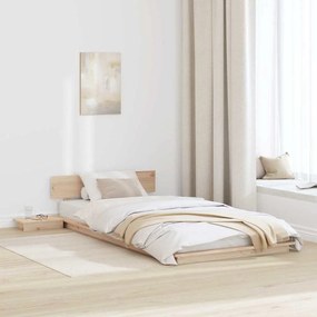 vidaXL Estrado de Cama com Mesas de Canto 90x200cm Madeira Maciça