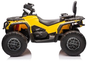 Moto 4 elétrica para crianças 12V Can Am Outlander 4x4 com controlo remoto, rodas Espuma EVA, assento couro Carga até 50Kg Amarela