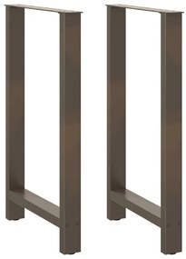 Pés de mesa de bar em aço natural, 2 peças, 60x(100-101) cm, aço
