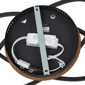 Plafon Preto com Madeira de Nogueira Incl. LED Regulável em 3 Níveis 2-Luzes - Kane