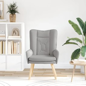 Poltrona Relaxante vidaXL Tecido Cinza Nuvem