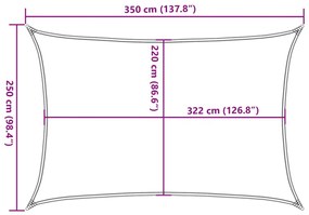 Para-sol estilo vela 3,5x2,5 m oxford 100% poliéster cor areia