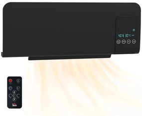 Aquecedor Elétrico de Parede - Preto - 54,5x12x21,5 cm - ABS - 1000W/2