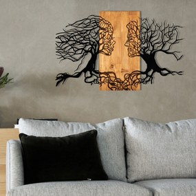 Acessório Decorativo de Parede Tutku – Preto e Nogueira – 92 x 58 cm