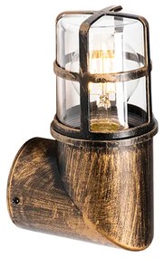 Candeeiro de parede exterior vintage dourado antigo IP54 - Kiki Moderno