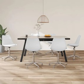 vidaXL Cadeiras de jantar giratórias 6 pcs couro artificial branco