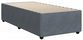 Cama com molas/colchão 90x200 cm veludo cinza-escuro