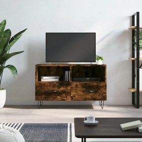 vidaXL Móvel de TV 80x36x50 cm derivados de madeira carvalho fumado