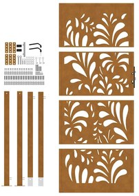 Portão de jardim 105x205 cm projeto de onda de aço resistente