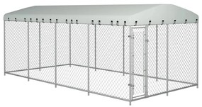 vidaXL Canil de exterior com telhado 7,6x3,8x2,3 m