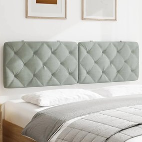 Almofadão de cabeceira 180 cm veludo cinzento-claro