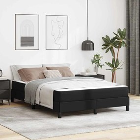 vidaXL Estrutura da Cama com colchão Preto 160 x 200 cm tecido