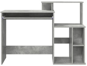 Secretária com Armazenamento Cinza Claro 120,5x44x88,5 cm Madeira Enge