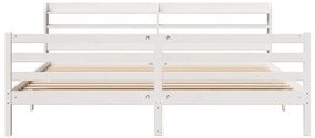 Estrutura de cama c/ cabeceira sem colchão 200x200 cm branco