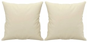 Sofá 2 lugares + almofadas decorativas 140cm couro artif. creme