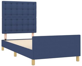 Estrutura de cama sem colchão 90x200 cm tecido azul