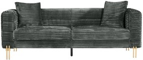 Sofá LARIOS, 3 lugares, 208 x 84 x 71 cm tecido corduroy cinza