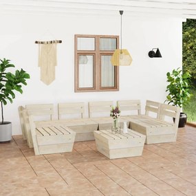 vidaXL 7 pcs conjunto lounge de paletes madeira de abeto impregnada