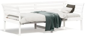 Sofá-cama 75x190 cm madeira de pinho maciça branco