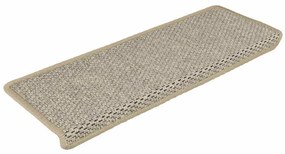 Tapetes escada adesivos aspeto sisal 15 pcs 65x21x4 cm verde