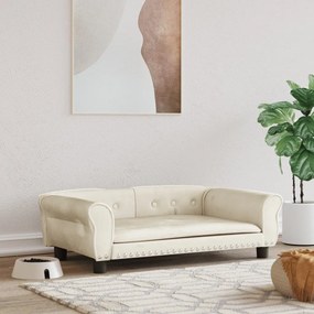 vidaXL Cama para cães 95x55x30 cm veludo cor creme