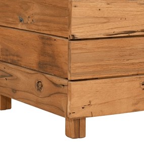 Vaso/floreira 150x40x55 cm madeira de teca reciclada e aço