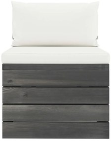 2 pcs conjunto lounge de paletes com almofadões pinho maciço