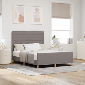 Estrutura de Cama de Tecido Taupe vidaXL 140x190 cm