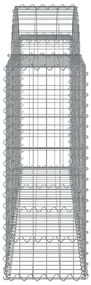 Cestos gabião arqueados 8 pcs 200x30x80/100cm ferro galvanizado