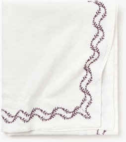 Toalha de mesa em linho lavado com bordado artesanal Ivy