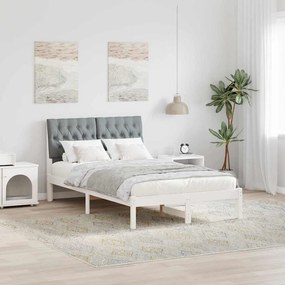 vidaXL Estrutura de Cama com Cabeceira Estofada Branco 120 x 190 cm