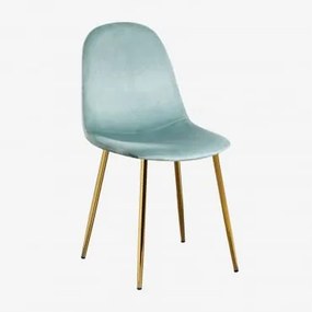 Cadeira de Veludo Glamm Verde Abeto & Dourado - Sklum