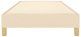 Estrutura de cama sem colchão 90x200 cm tecido creme