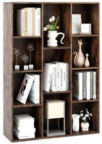 Estante geométrica moderna com 11 cubos e kits antitombamento - preta