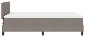 Cama Box Spring com Colchão Taupe 120x190 cm em Tecido